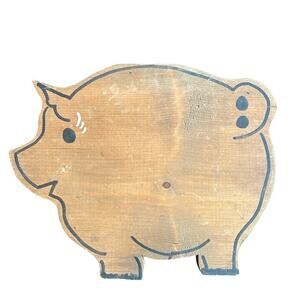 Rustic Brown Pig-Shaped Wall Decor- farmhouse- cottagecore- country